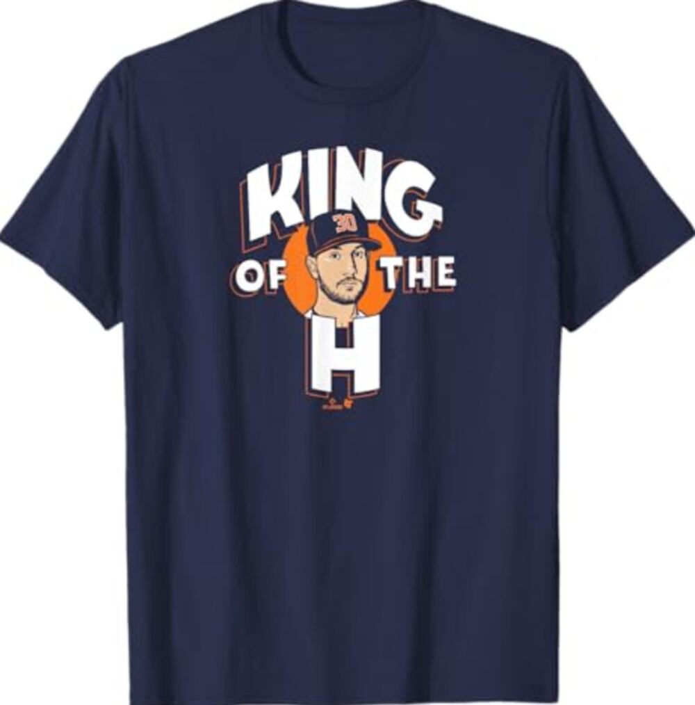 BREAKING T Mens Kyle Tucker King of the H Baseball T-Shirt Medium Navy NWOT